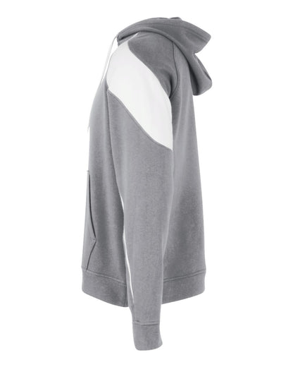 Holloway Unisex Athletic Fleece Prospect Hooded Sweatshirt 229546 #color_Charcoal Heather/ White