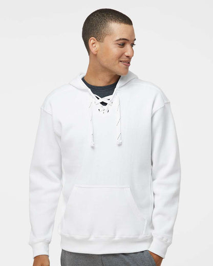 J. America Men's Sport Lace Hooded Sweatshirt 8830 #colormdl_White