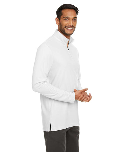 CORE365 Men's Fusion ChromaSoft™ Pique Quarter-Zip Pullover CE405 #colormdl_White
