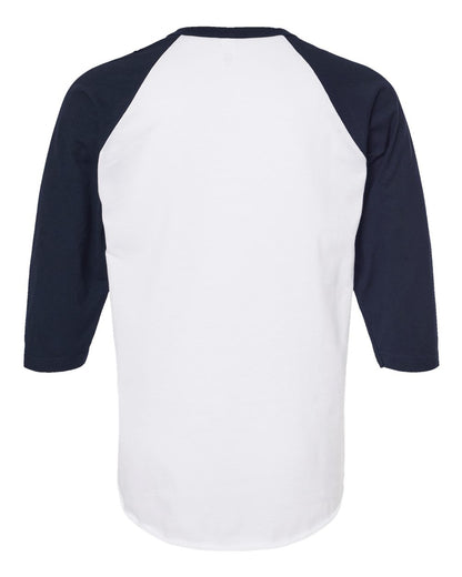 Tultex Fine Jersey Raglan T-Shirt 245 #color_White/ Navy