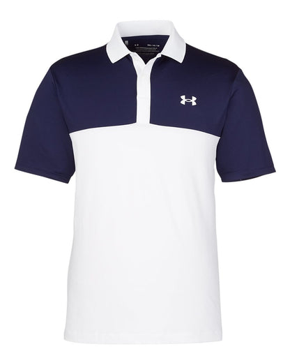 Under Armour Men's Performance 3.0 Colorblock Polo 1377375 #color_White/ Midnight Navy/ White