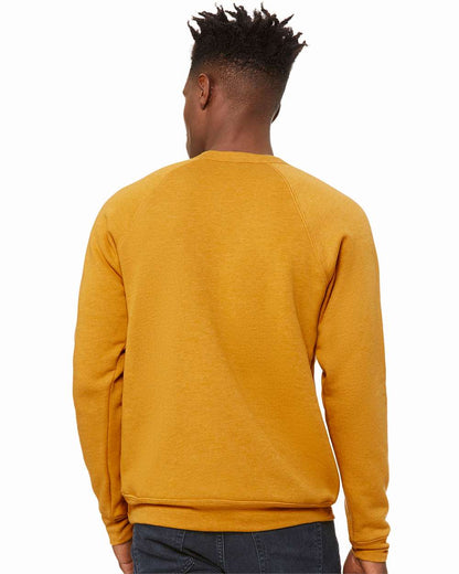 BELLA + CANVAS Sponge Fleece Raglan Crewneck Sweatshirt 3901 #colormdl_Heather Mustard