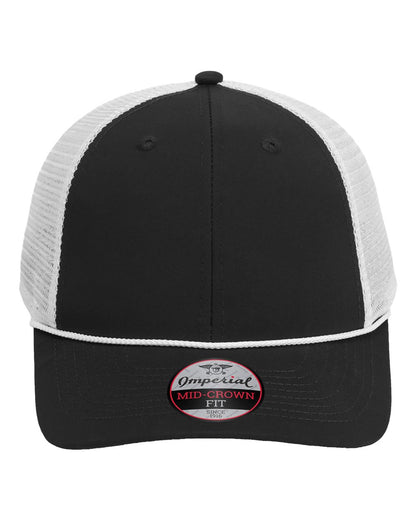 Imperial The Night Owl Performance Rope Cap 7055 #color_Black/ White
