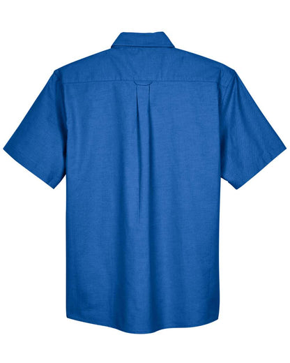 Harriton Men's Oxford Short Sleeve with Stain-Release M600S #color_French Blue
