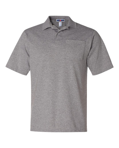 JERZEES Men's SpotShield® 50/50 Polo with Pocket 436MPR #color_Oxford