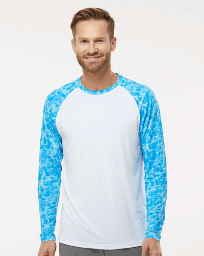 Paragon Men's Panama Colorblocked Long Sleeve T-Shirt 231 #colormdl_Blue Water