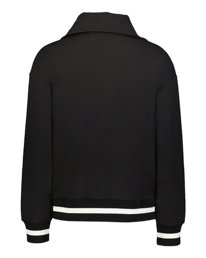 Holloway Women's Heritage Prep Quarter-Zip Pullover 223782 #color_Black/ Vanilla