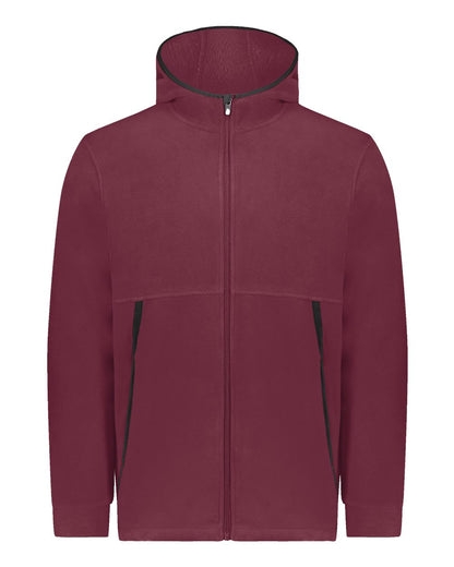 Augusta Sportswear Eco Revive™ Polar Fleece Hooded Full-Zip Jacket 6858 #color_Maroon