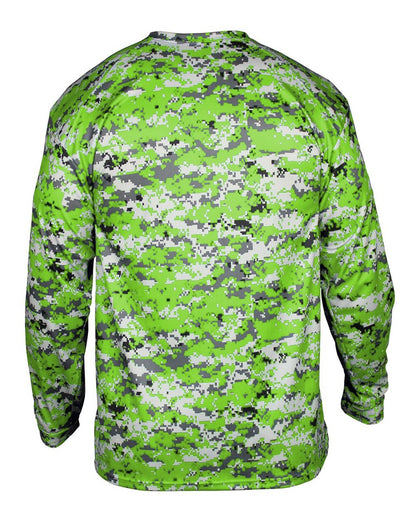 Badger Youth Digital Camo Long Sleeve T-Shirt 2184 #color_Lime Digital