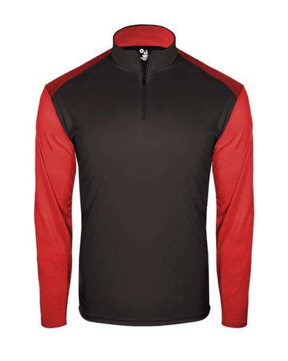 Badger Men's Breakout Quarter-Zip Pullover 4231 #color_Black/ Red