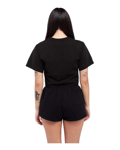 Shaka Wear Women's Garment-Dye Crop T-Shirt SHGDC #colormdl_Black
