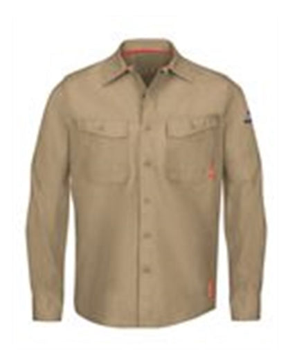 Bulwark iQ Series® Endurance Work Shirt - Tall Sizes QS40T #color_Khaki