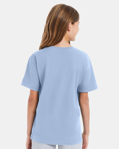 Hanes Youth Perfect-T T-Shirt 498Y #colormdl_Light Blue