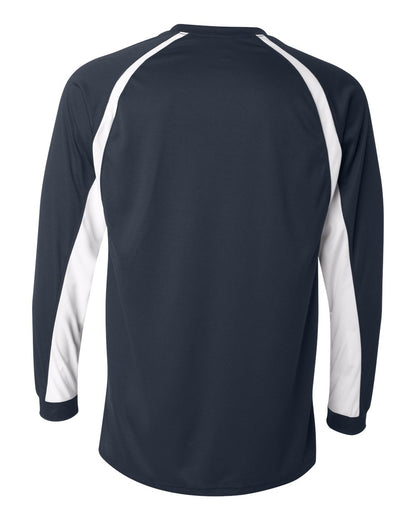 Badger B-Core Hook Long Sleeve T-Shirt 4154 #color_Navy/ White