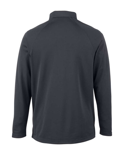 Harriton Men's Charge Snag and Soil Protect Long Sleeve Polo M208L #color_Dark Charcoal