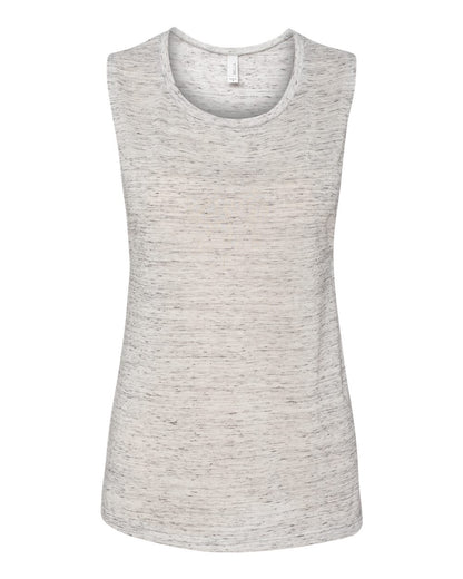 BELLA + CANVAS Women's Flowy Scoop Muscle Tank 8803 #color_White Marble