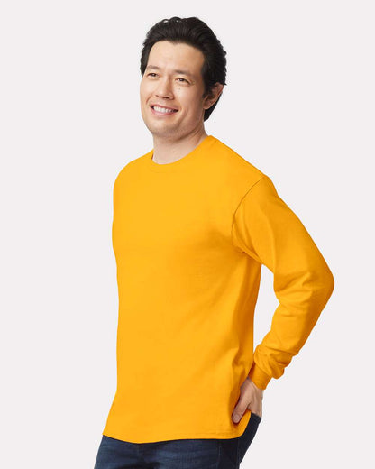 Gildan Unisex Ultra Cotton® Long Sleeve T-Shirt 2400 #colormdl_Gold