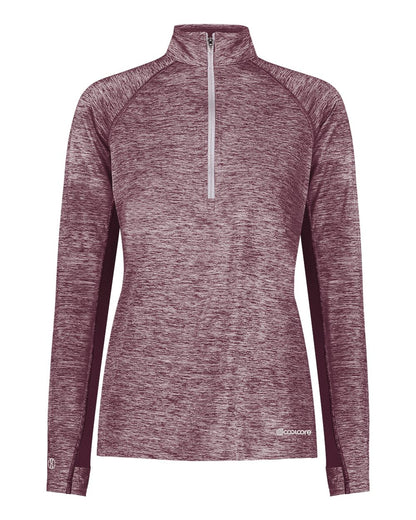 Holloway Women's Electrify CoolCore® Quarter-Zip Pullover 222774 #color_Maroon Heather