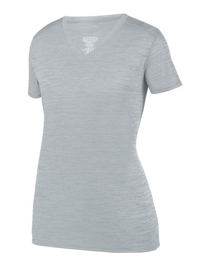 Augusta Sportswear Women's Shadow Tonal Heather Training V-Neck T-Shirt 2902 #color_Silver