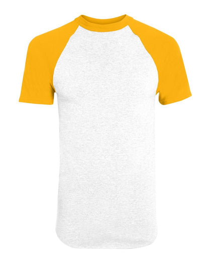 Augusta Sportswear Youth Raglan Baseball Jersey 424 #color_White/ Gold