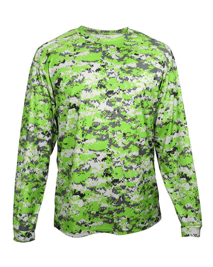 Badger Digital Camo Long Sleeve T-Shirt 4184 #color_Lime Digital