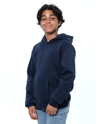Threadfast Apparel Youth Epic Fleece Pullover Hooded Sweatshirt T2000B #colormdl_Navy