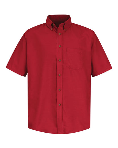 Red Kap Men's Poplin Short Sleeve Dress Shirt SP80 #color_Red