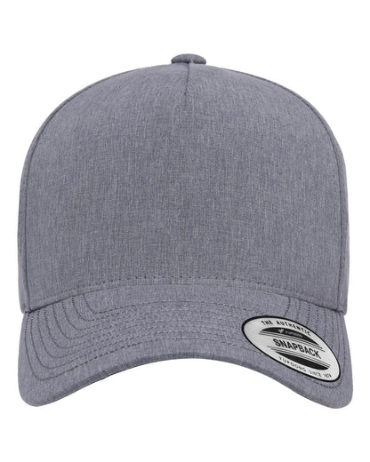 YP Classics Five-Panel Snapback with Perforated Cap 5389AP #color_Heather Grey