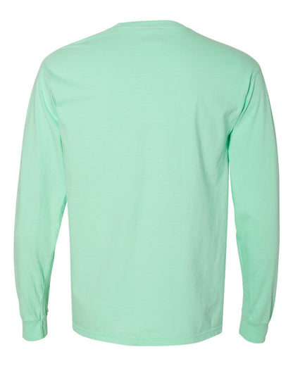 Comfort Colors Unisex Garment-Dyed Heavyweight Long Sleeve Pocket T-Shirt 4410 #color_Island Reef