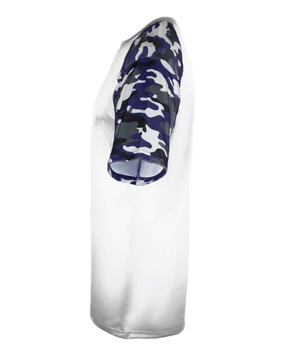 Badger Men's Camo Sport T-Shirt 4141 #color_White/ Navy Camo