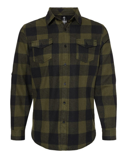 Burnside Yarn-Dyed Long Sleeve Flannel Shirt 8210 #color_Army/ Black