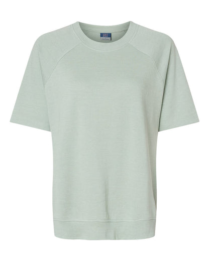 MV Sport Women's French Terry Short Sleeve Crewneck Sweatshirt W23711 #color_Greenstone