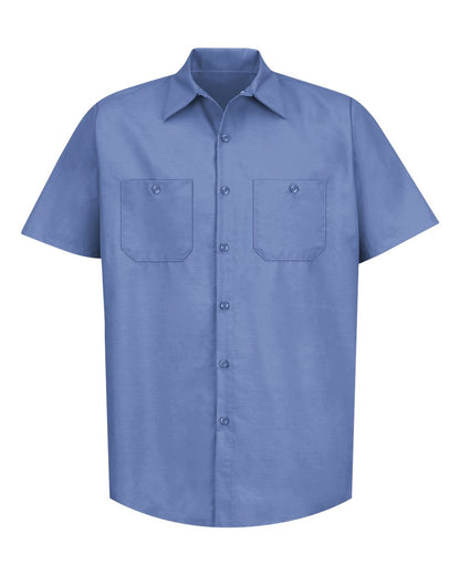 Red Kap Men's Industrial Short Sleeve Work Shirt SP24 #color_Petrol Blue