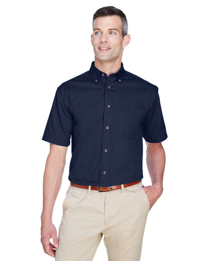 Harriton Men's Easy Blend™ Twill Dress Shirt with Stain-Release M500S #colormdl_Navy