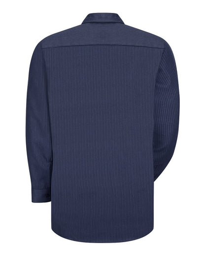 Red Kap Men's Industrial Long Sleeve Work Shirt SP14 #color_NL-Navy/ Light Blue