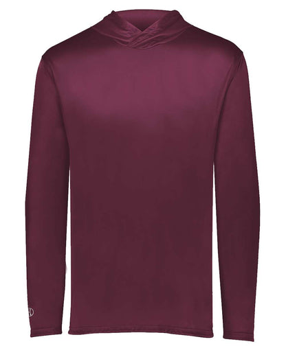 Holloway Men's Momentum Hooded Long Sleeve T-Shirt 222830 #color_Maroon