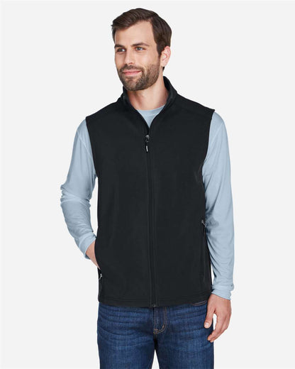 CORE365 Men's Cruise Two-Layer Fleece Bonded Soft Shell Vest CE701 #colormdl_Black