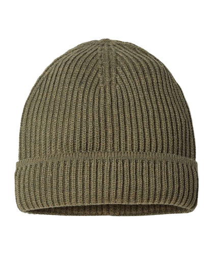 Atlantis Headwear Sustainable Finish Edge Cuffed Beanie MAPLE #color_Olive