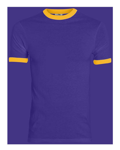 Augusta Sportswear 50/50 Ringer T-Shirt 710 #color_Purple/ Gold