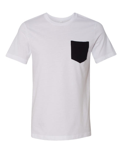 BELLA + CANVAS Jersey Pocket Tee 3021 #color_White/ Black