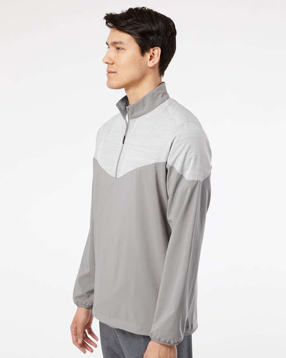 Adidas Heather Chevron Quarter-Zip Windshirt A546 #colormdl_Grey Three/ Grey Three Heather