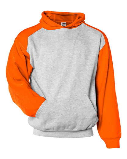 Badger Youth Sport Athletic Fleece Hooded Sweatshirt 2449 #color_Oxford/ Burnt Orange