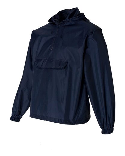 Augusta Sportswear Packable Half-Zip Hooded Pullover Jacket 3130 #color_Navy