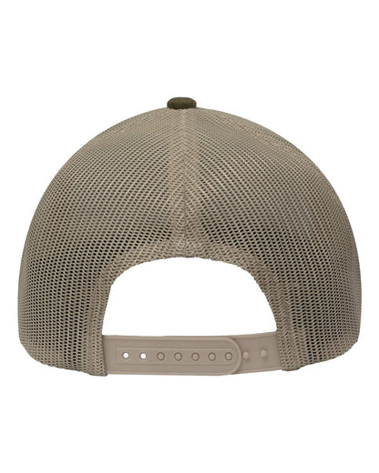 Sportsman Modern Six-Panel Trucker Fit Cap SP1650 #color_Dark Olive Green/ Khaki
