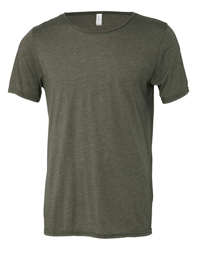 BELLA + CANVAS FWD Fashion Triblend Raw Neck Tee 3414 #color_Military Green Triblend