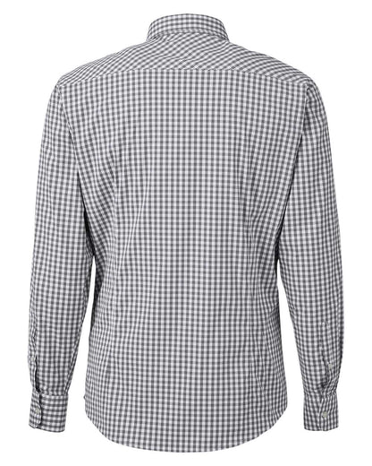 Devon & Jones Men's CrownLux Performance® Gingham Dress Shirt DG536 #color_Graphite/ White