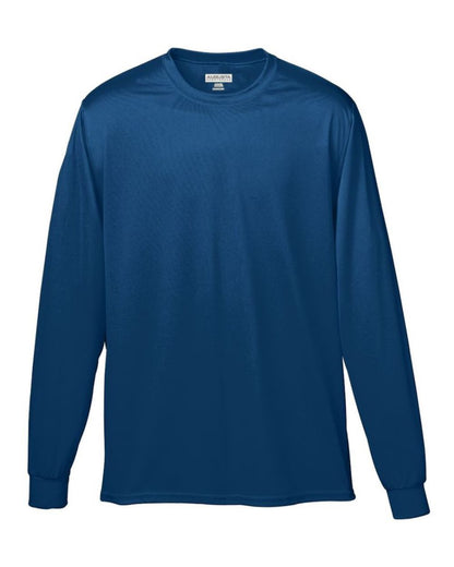 Augusta Sportswear Youth Wicking Long Sleeve T-Shirt 789 #color_Navy