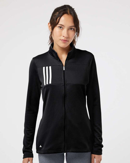 Adidas Women's 3-Stripes Double Knit Full-Zip A483 #colormdl_Black/ Grey Two