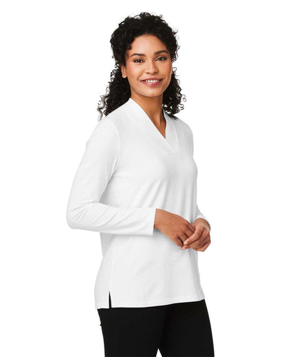 Devon & Jones Women's Raleigh Shawl Collar Knit Top DP121W #colormdl_White