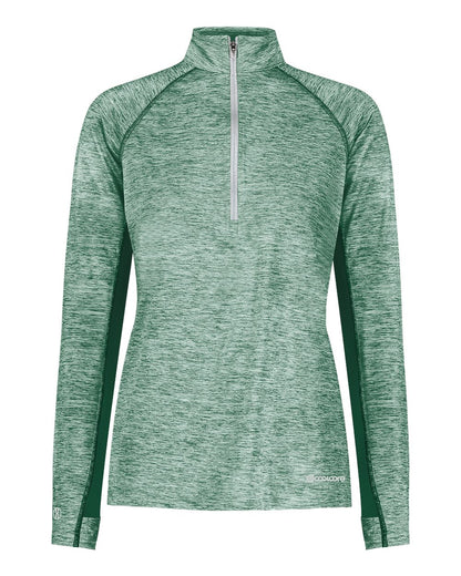 Holloway Women's Electrify CoolCore® Quarter-Zip Pullover 222774 #color_Dark Green Heather